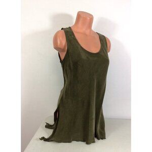 Monika Turtle Satin Tank Blouse Womens Medium